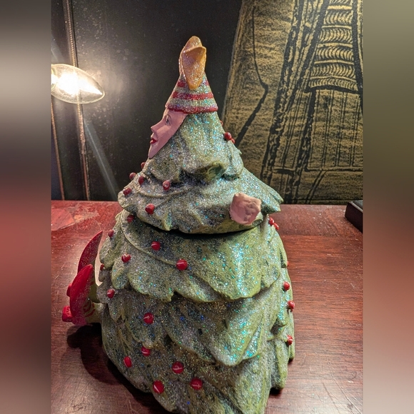 Department 56 Christmas Krinkles Tree Lady Woman Lidded Figure Patience Brewster - Picture 2 of 6